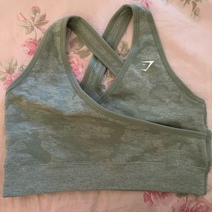 Gymshark Camo Seamless Sports Bra - Green
